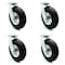 Service Caster 8 Inch Black Pneumatic Wheel Swivel Caster Set SCC-100S280-PNB-4 - alternate 1